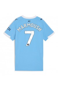 Manchester City Omar Marmoush #7 Jalkapallovaatteet Naisten Kotipaita 2025-26 Lyhythihainen